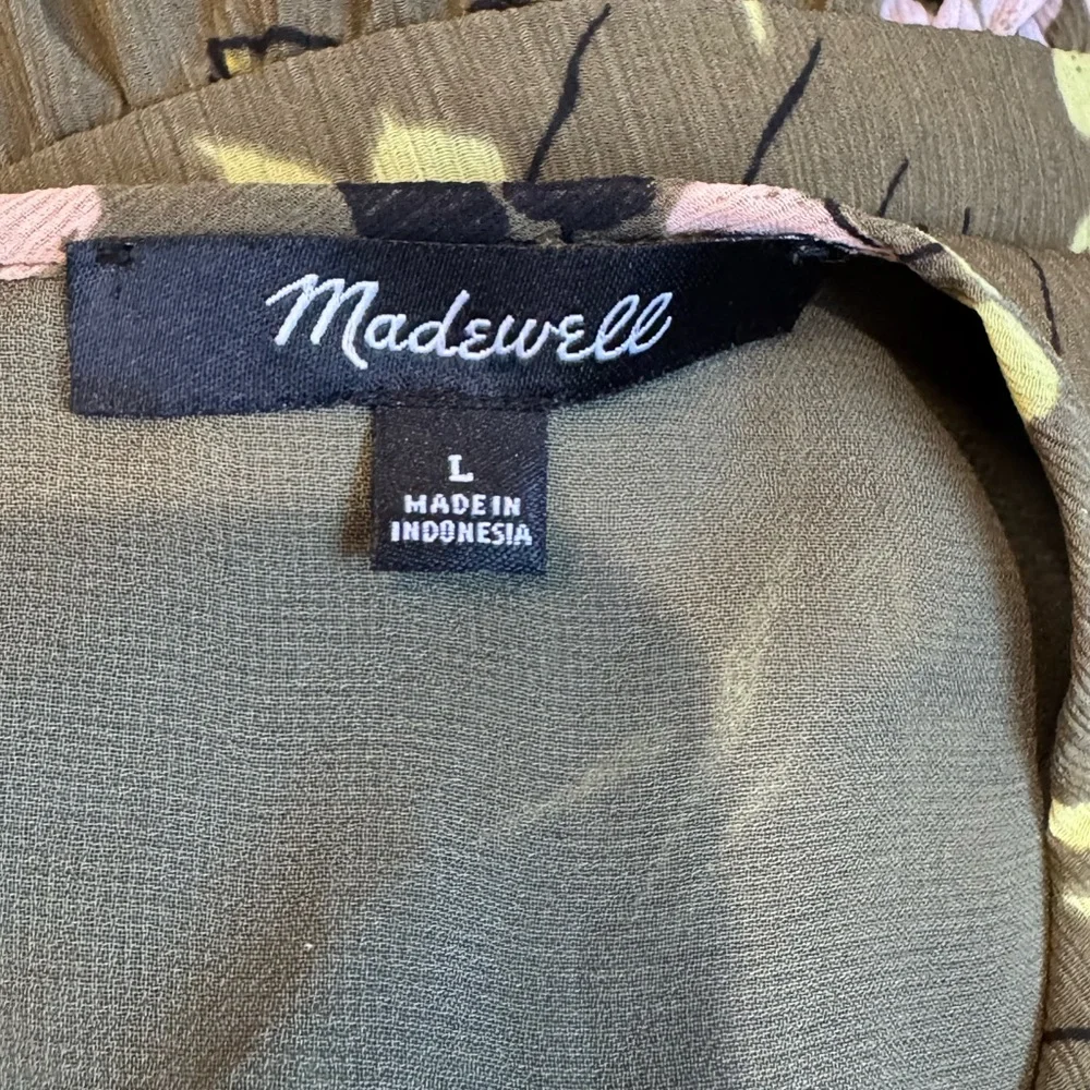 Madewell Olive Floral Blouse #186 - Picture 4 of 4